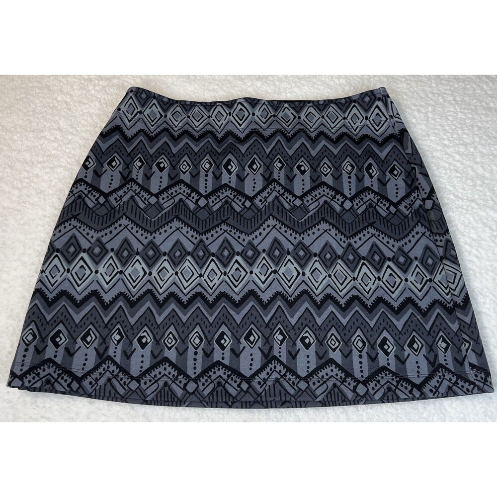 Athleta Mini Skirt Womens Sz S Black Gray Scuba Fleece Athletic Pull-on Comfort